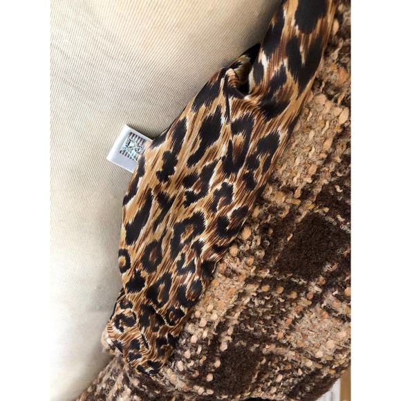 RARE Vtg Dolce & Gabbana Cropped Brown Plaid Double Breasted Chunky Tweed Jacket - Picture 11 of 12